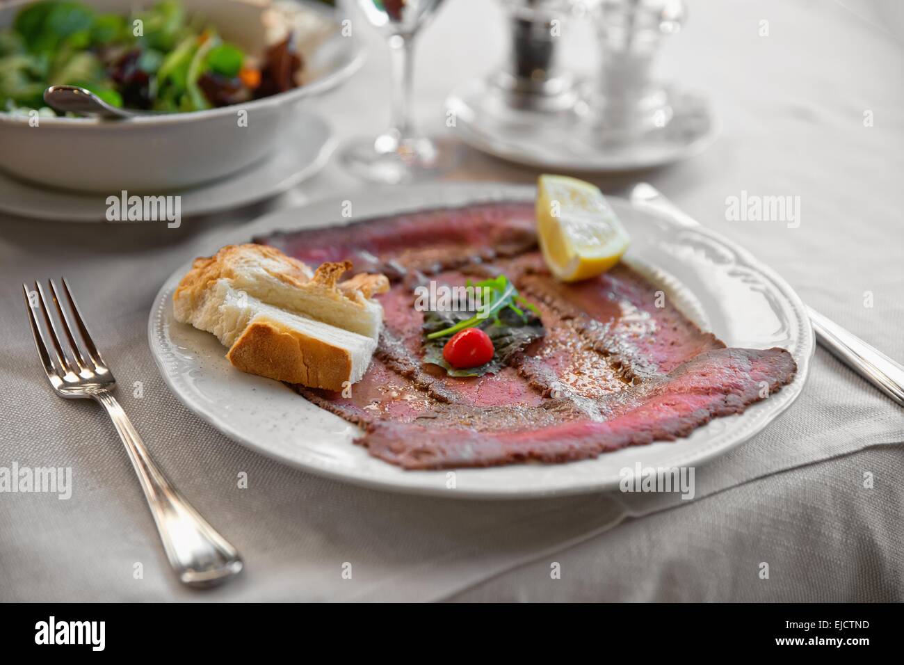 Bien rôti de bœuf émincé Banque D'Images