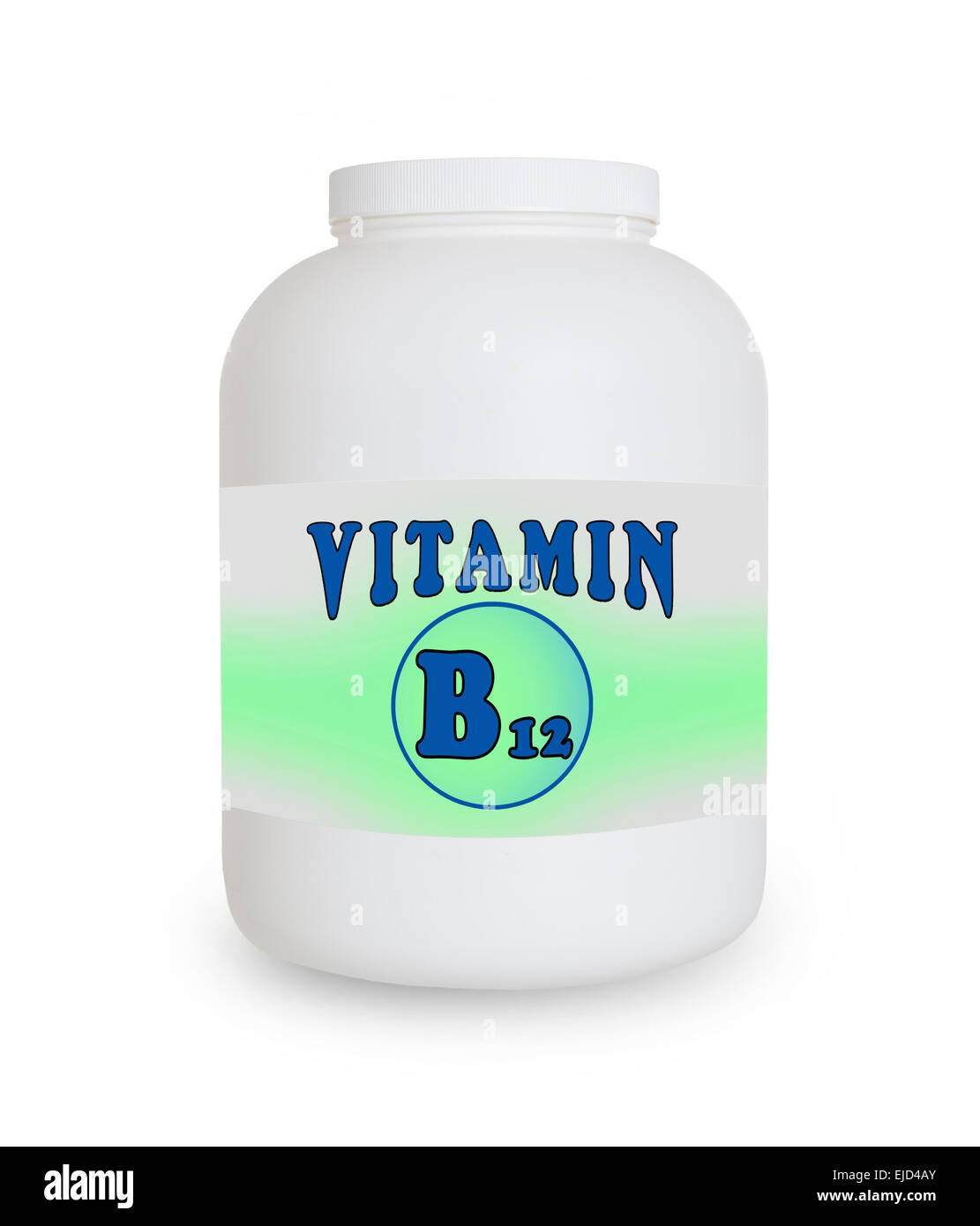 La vitamine B12, conteneur isolé sur fond blanc Banque D'Images