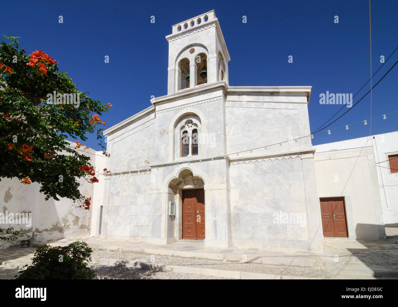 La cathédrale catholique romaine de Naxos, Naxos Kastro, Island, Grèce Banque D'Images