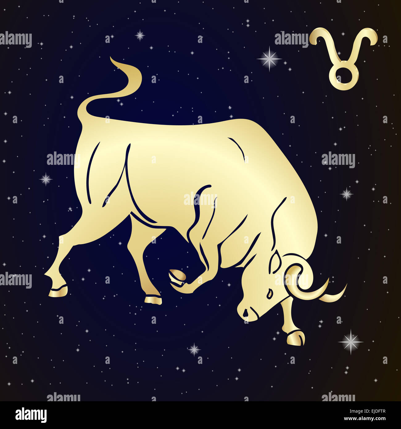 Signe du zodiac Taureau est le ciel étoilé, vector Illustration. L'icône Contour. Banque D'Images