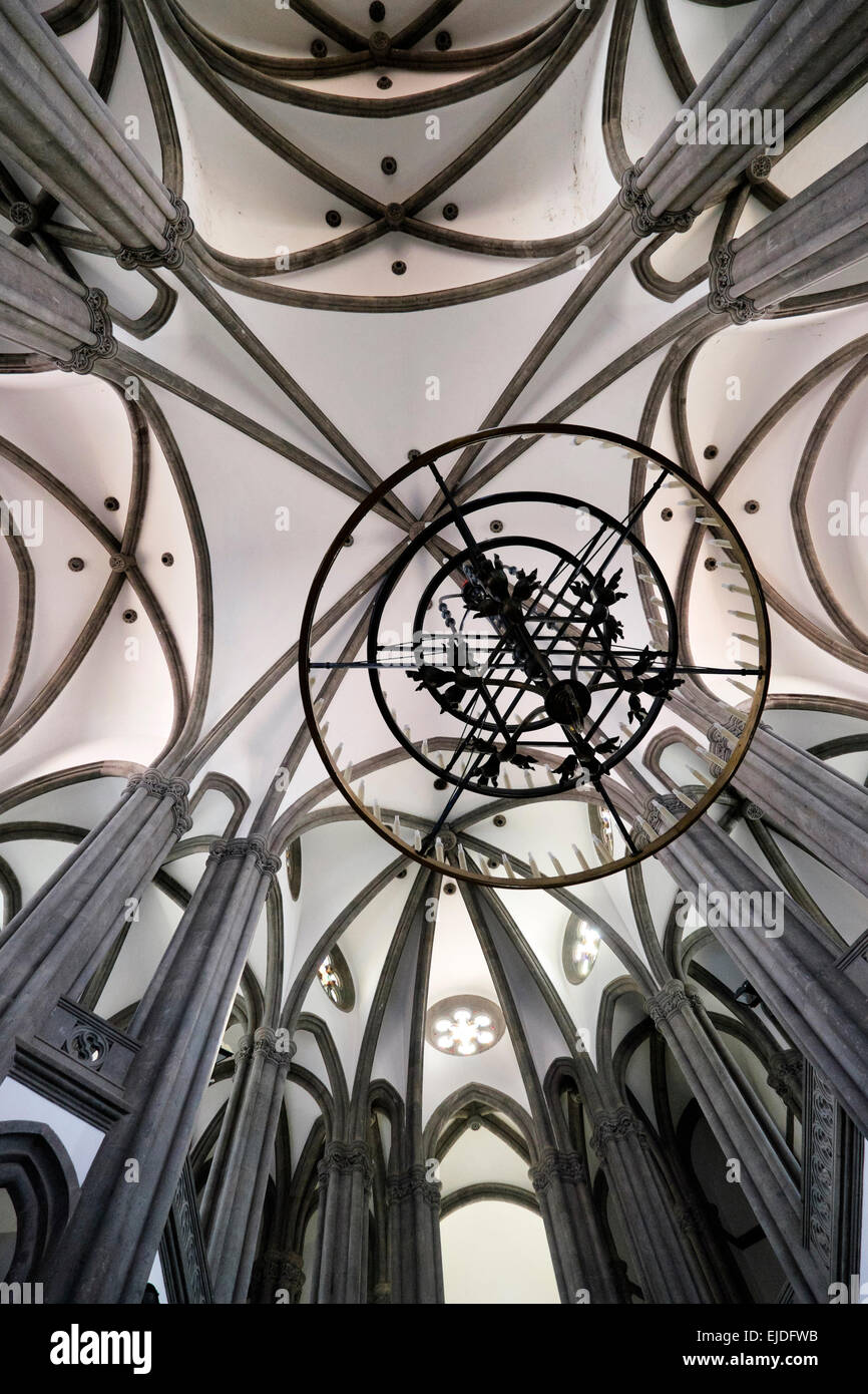 L'église paroissiale néo-gothique San Juan Bautista, Arucas, Gran Canaria, îles Canaries, Espagne Banque D'Images