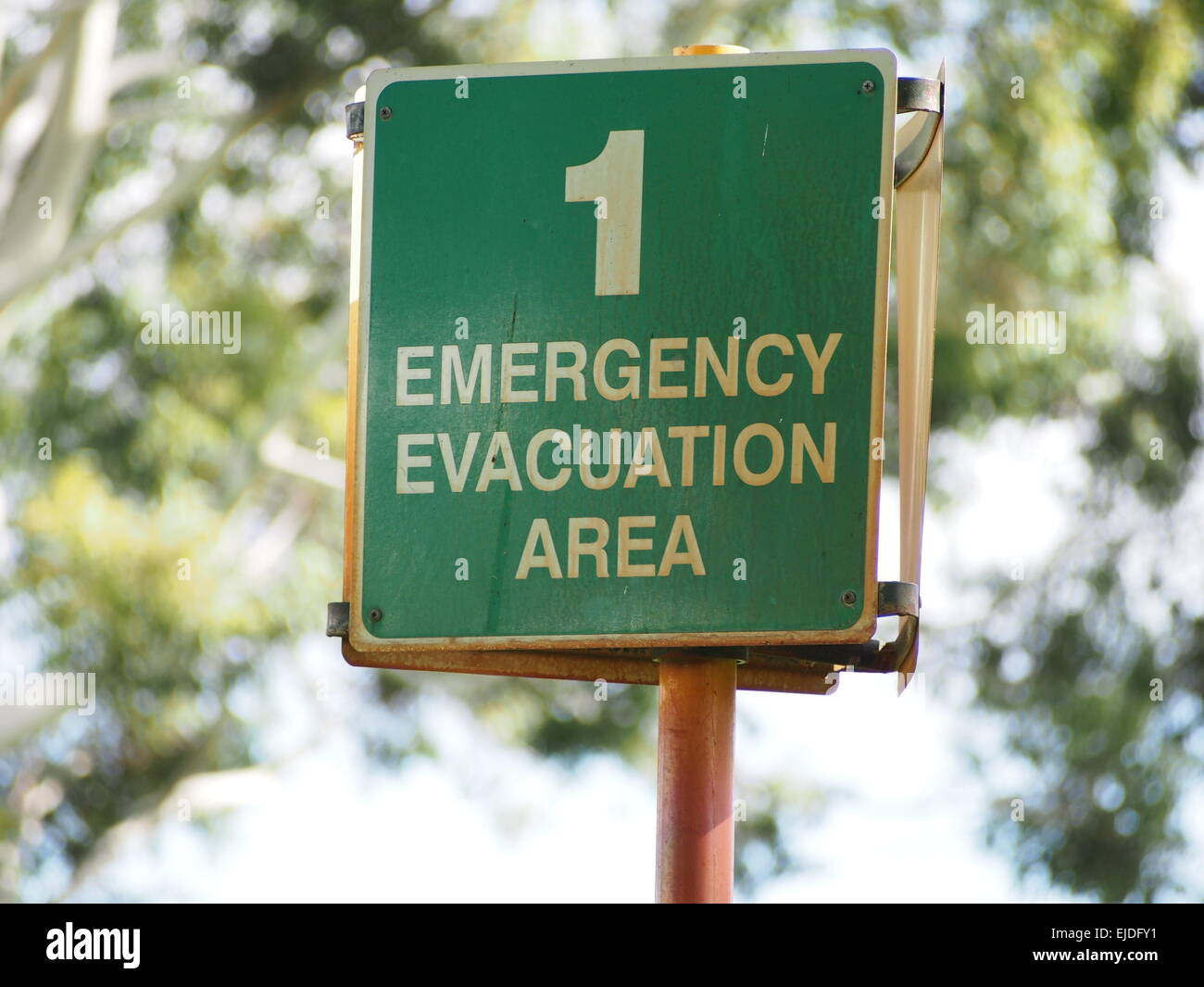 Zone d'évacuation d'urgence Banque D'Images