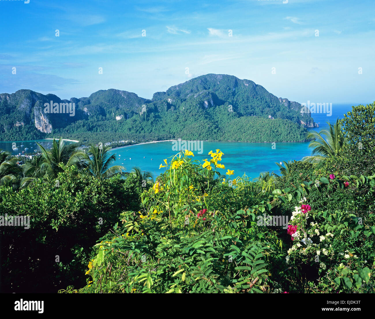 Vue panoramique de l'île du point d'observation, Ko Phi Phi Don, Thaïlande Banque D'Images