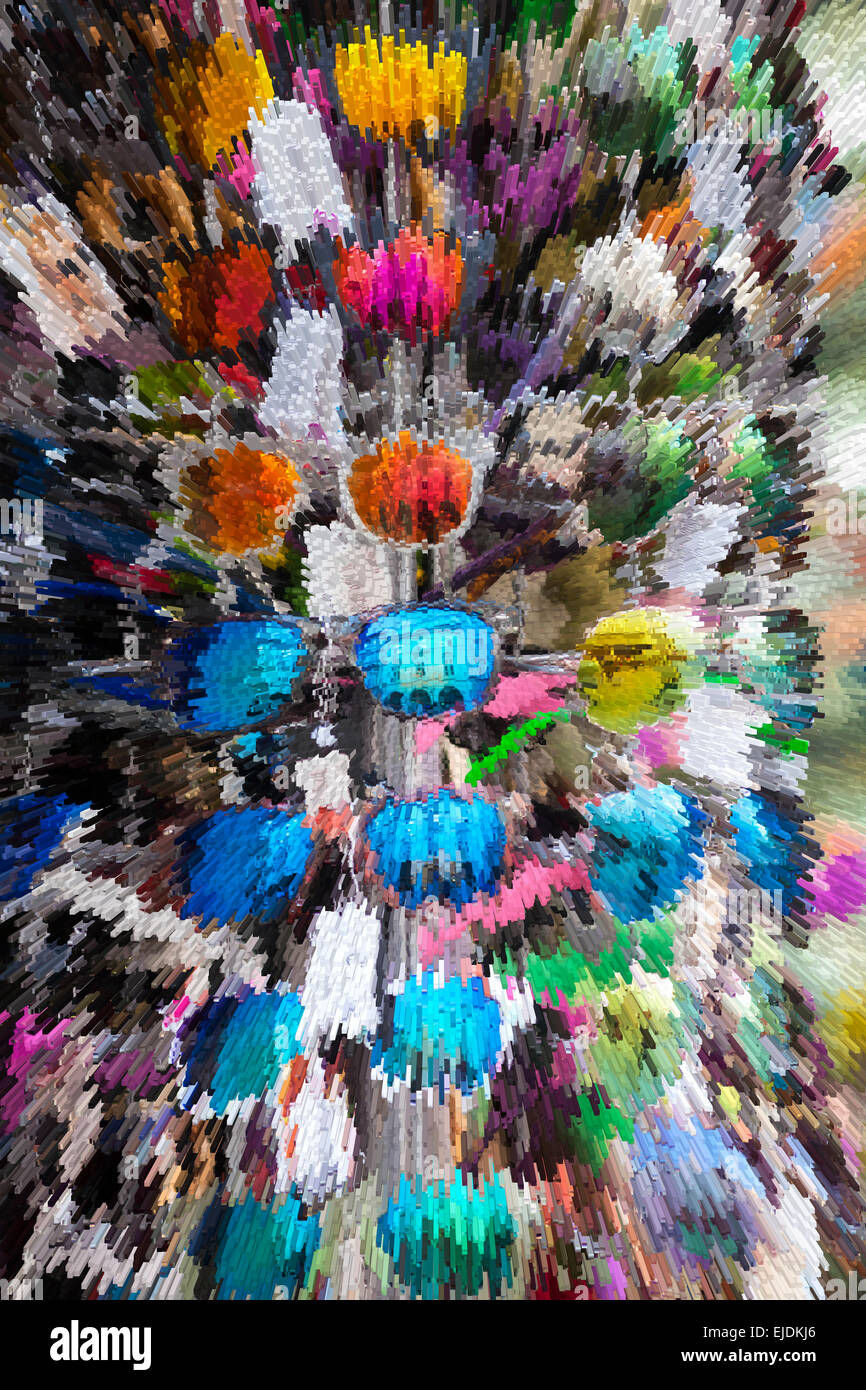 Effet abstrait de réflexions de Cracovie en lunettes de soleil pour la vente à Cracovie, Pologne en septembre Banque D'Images