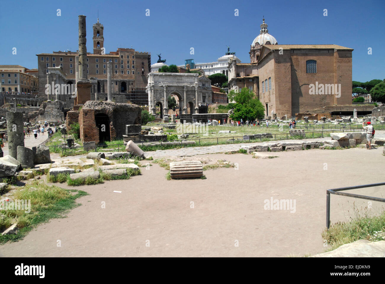 Forum romain, vue générale. Banque D'Images