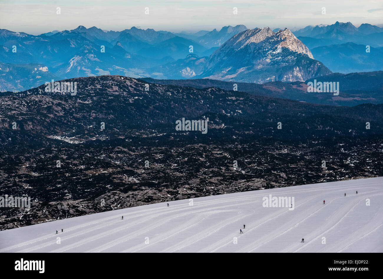 Les skieurs de fond en Autriche Banque D'Images