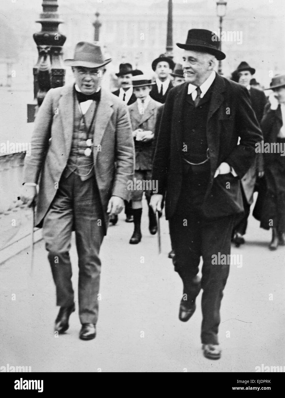 Lloyd George et Arthur James Balfour, premiers ministres du Royaume-Uni Banque D'Images