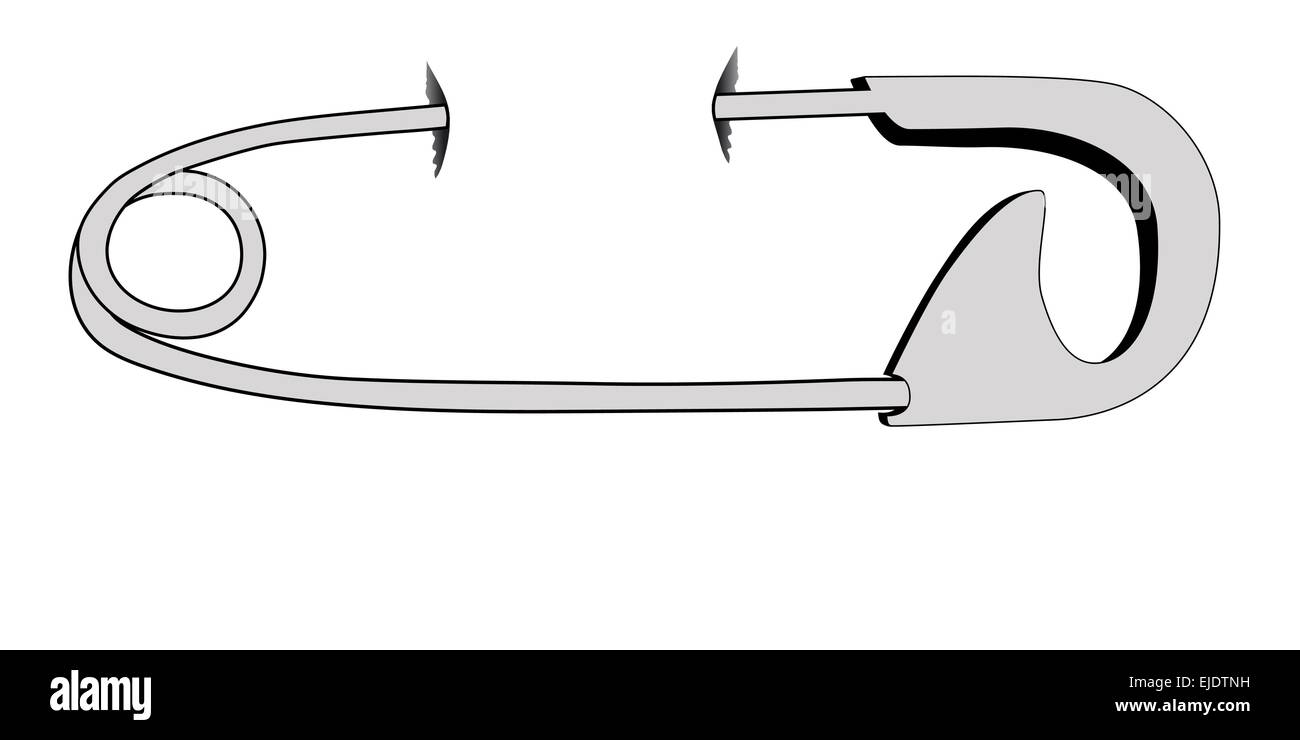 Vector illustration de la goupille de sécurité - percé Illustration de Vecteur