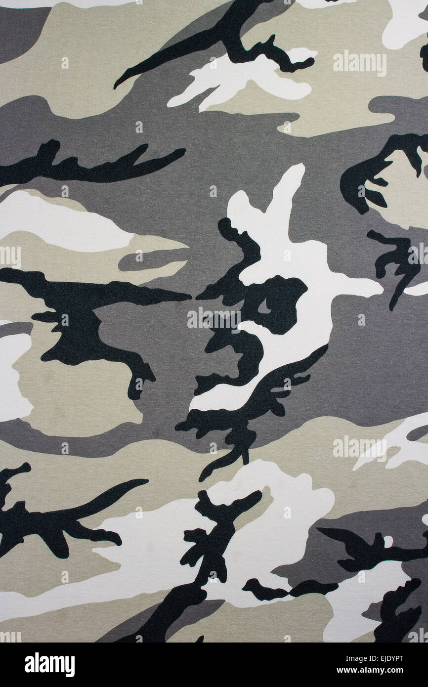 Droit de tissu imprimé avec motif de camouflage militaire Banque D'Images