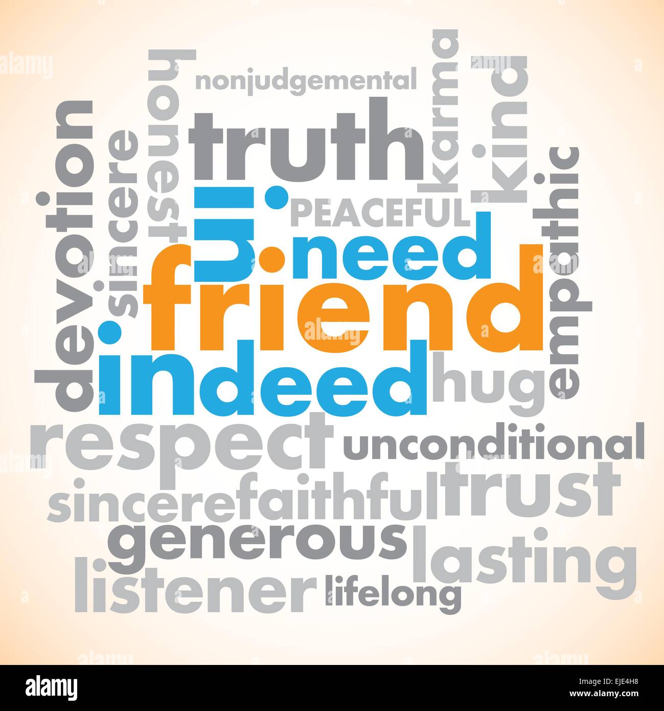 Nuage de mots amitié Banque d'images vectorielles - Alamy