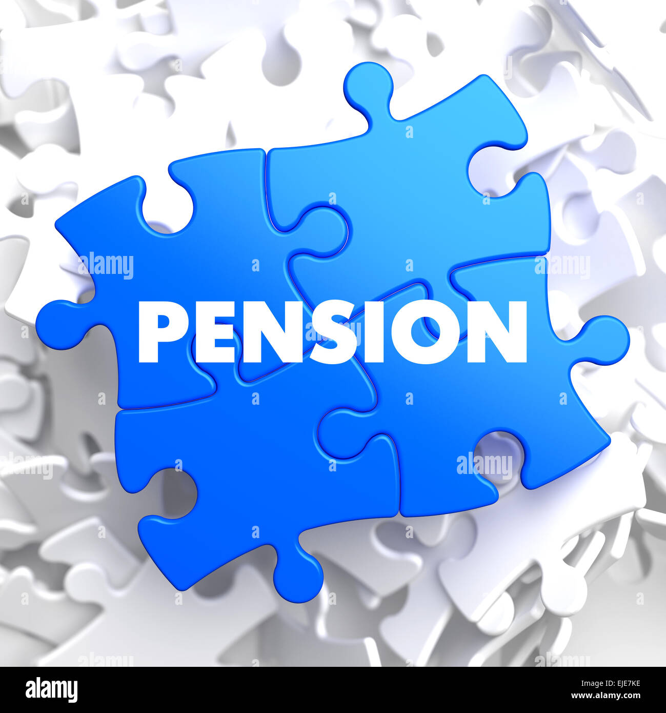 Le Pension Puzzle bleu sur fond blanc. Banque D'Images