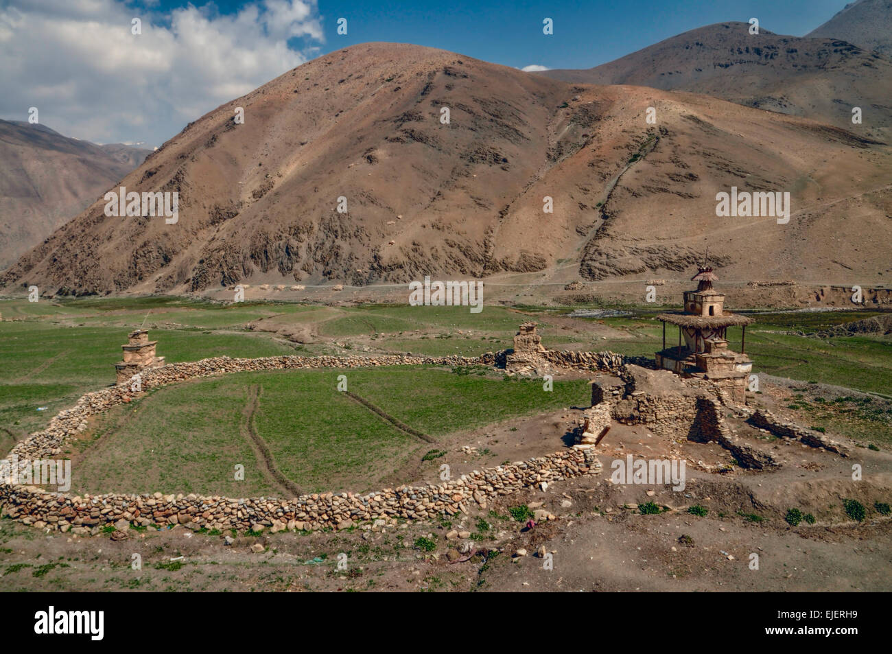 Les ruines pittoresques dans les montagnes de l'Himalaya au Népal Banque D'Images