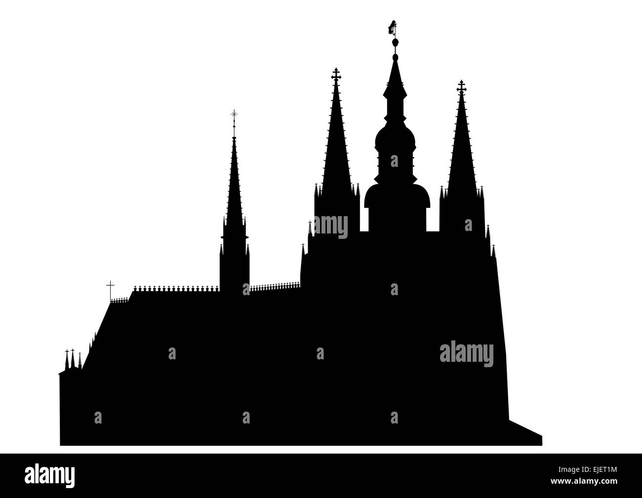 Hradcany - Cathédrale de Saint Vit dans le château de Prague - vector Illustration de Vecteur