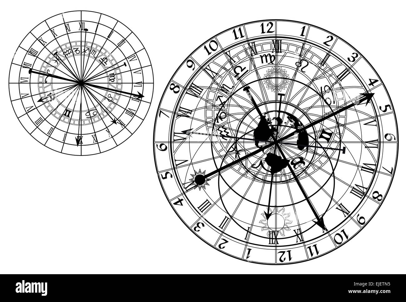 Horloge astronomique de vecteur Illustration de Vecteur