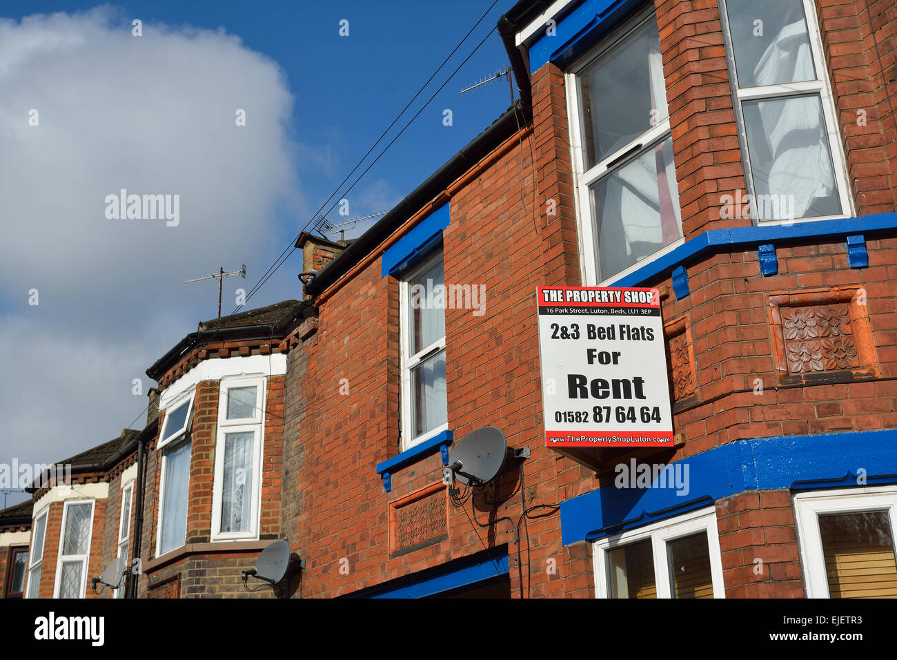 Appartements à louer signe sur propriété dans Luton Banque D'Images