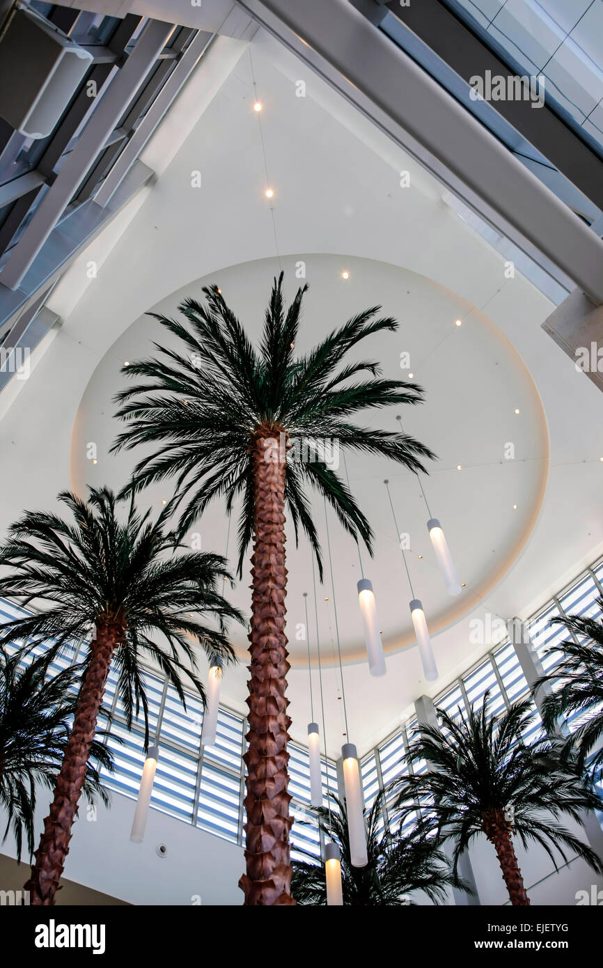 Palmiers à l'intérieur de l'entrée à l'Université nouvelle Town Center Mall situé juste à côté de la I-75 sur University Parkway à Sarasota FL Banque D'Images