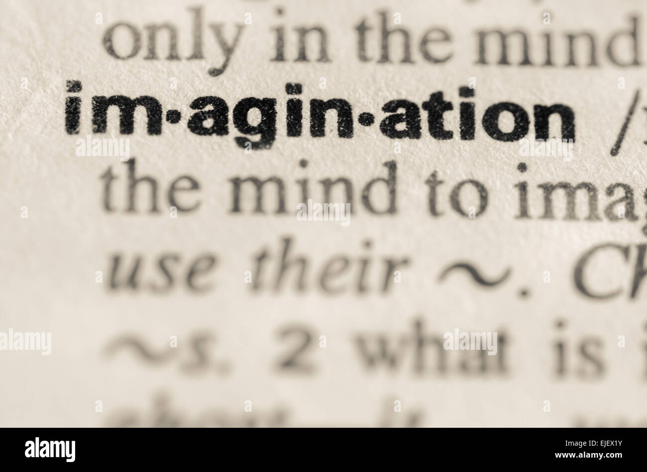 Définition du mot imagination dans le dictionnaire Banque D'Images