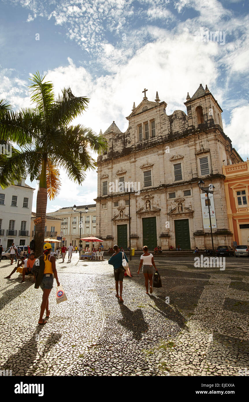 Basilique Cathédrale de São Salvador le quartier Pelourinho Salvador de Bahia Brésil Banque D'Images