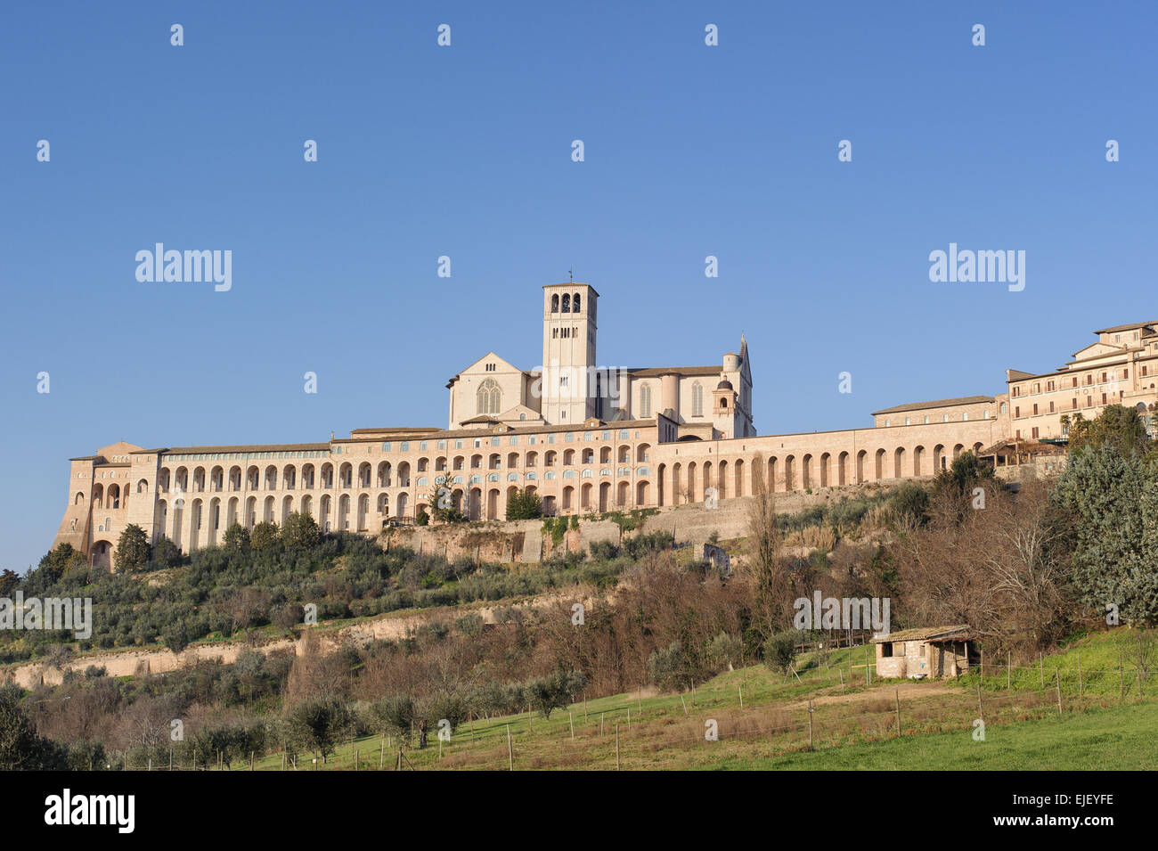 La Basilique Papale de Saint François d'Assise, Basilique de San Francesco d'Assisi en italien Banque D'Images