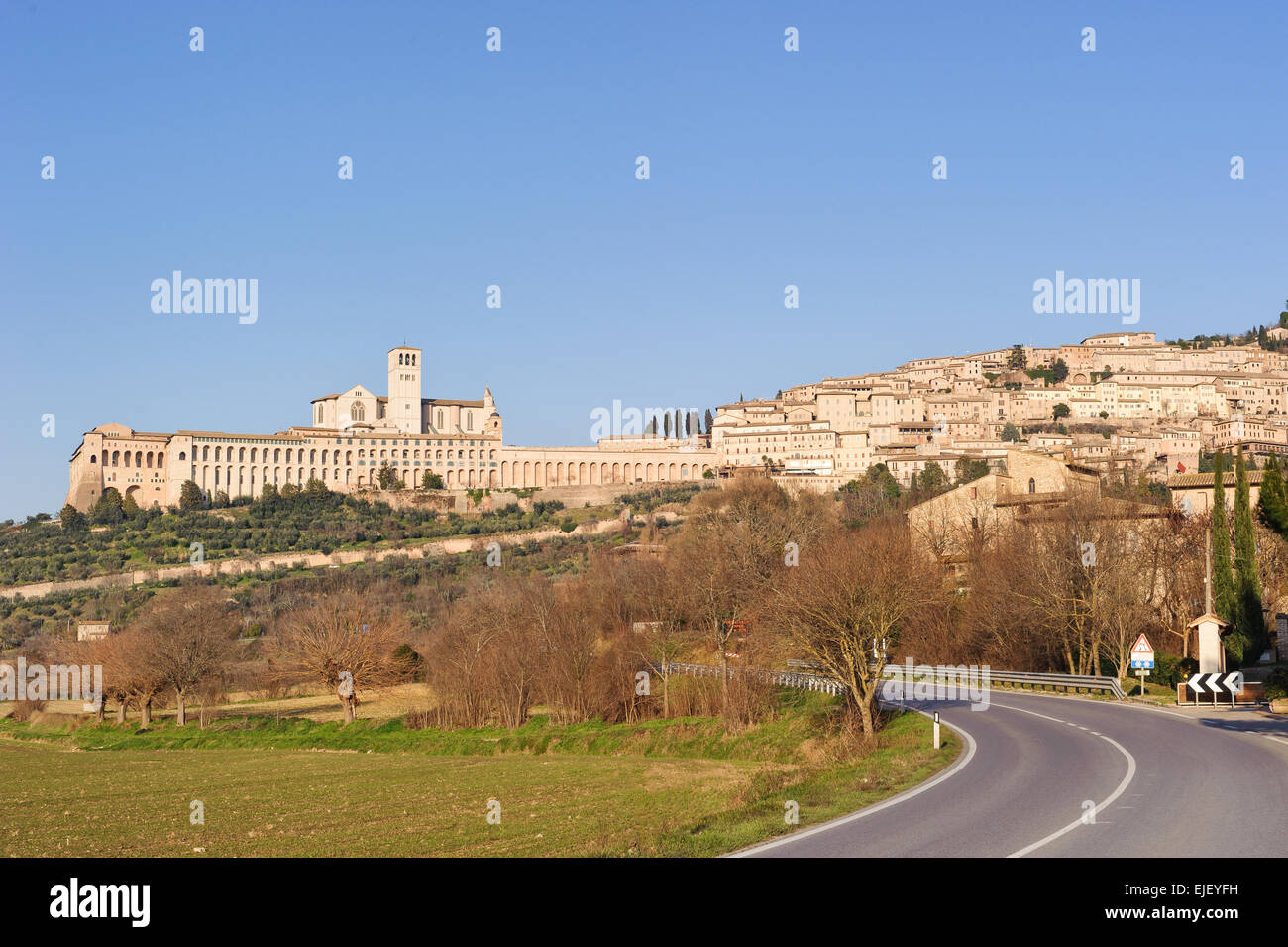 La Basilique Papale de Saint François d'Assise, Basilique de San Francesco d'Assisi en italien Banque D'Images