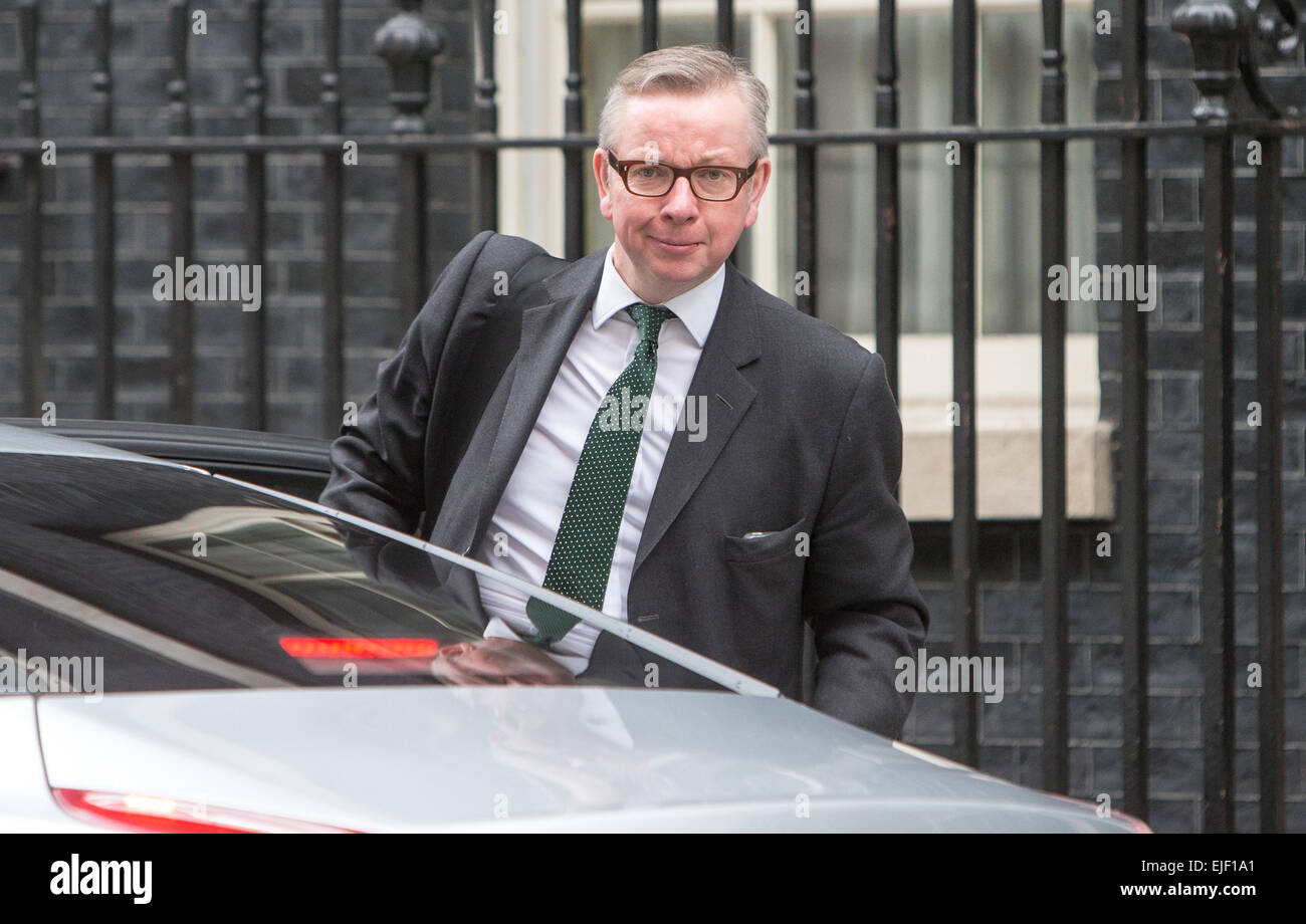 Michael Gove, whip en chef du gouvernement, arrive pour une réunion du cabinet au numéro 10 Downing Street Banque D'Images