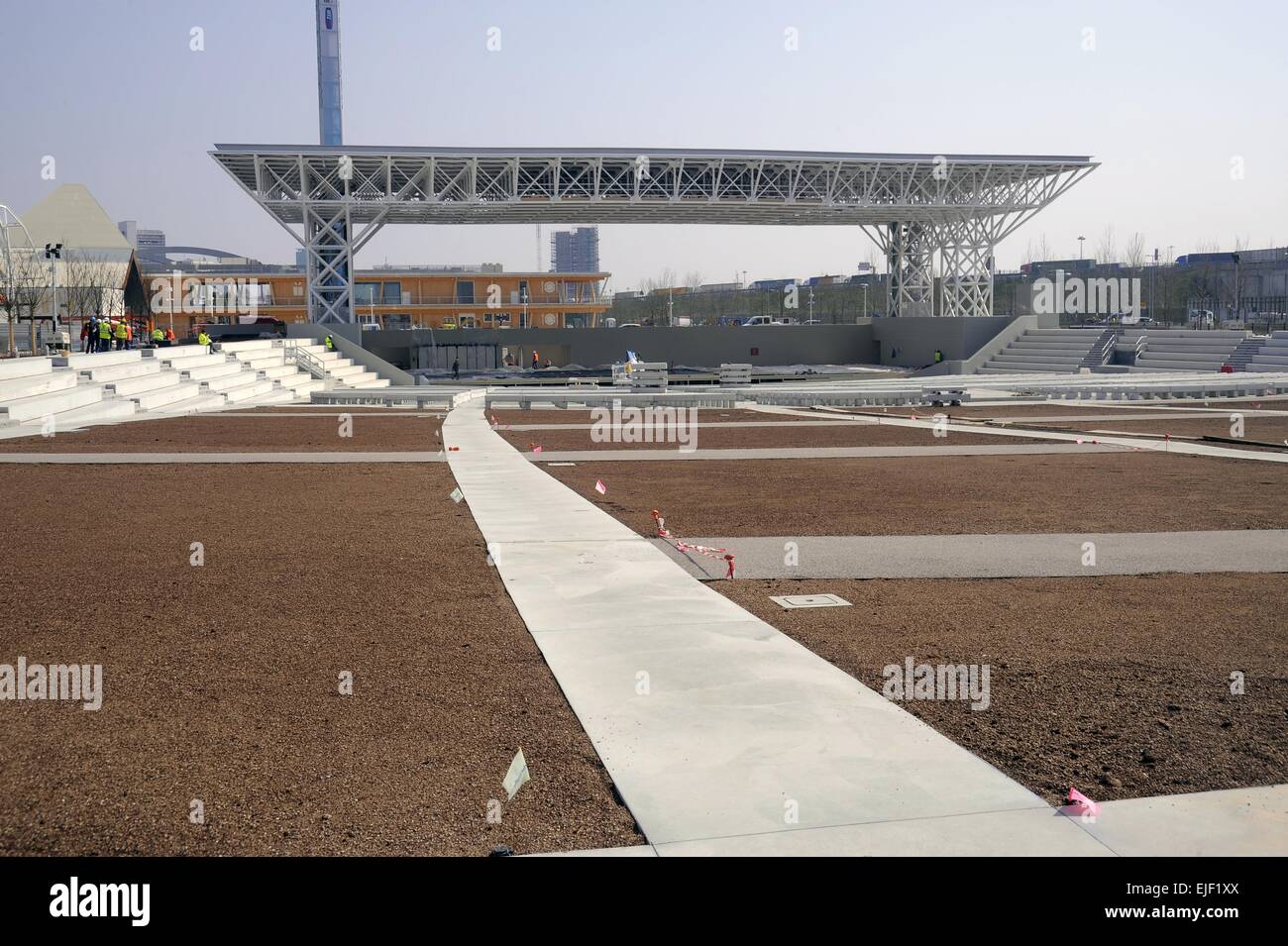 Milan (Italie), chantier de construction pour l'Exposition mondiale EXPO 2015 Banque D'Images