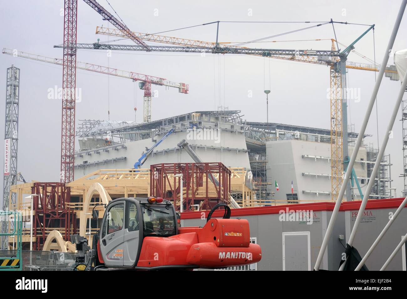 Milan (Italie), chantier de construction pour l'Exposition mondiale EXPO 2015 Banque D'Images