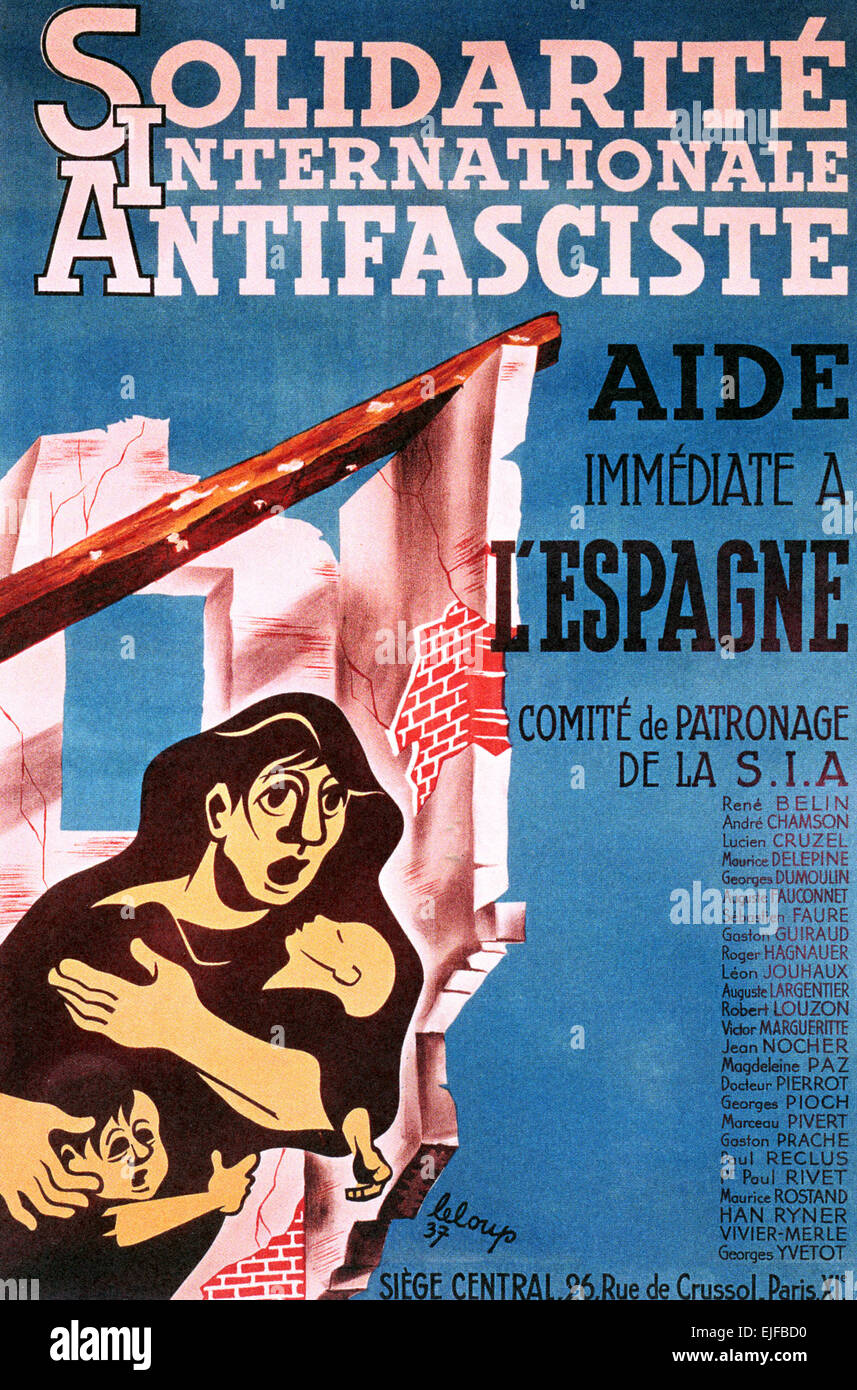 Guerre civile espagnole, l'une des centaines d'anti-facist affiches produites au cours de la 1938-1939 conflit Banque D'Images