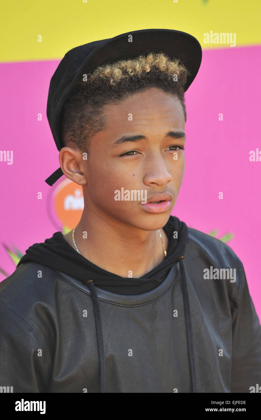 LOS ANGELES, CA - le 23 mars 2013 : Jaden Smith, fils de Will Smith et Jada Pinkett Smith, à Nickelodeon's 26th Kids' Choice Awards annuels au Galen Center, Los Angeles. Banque D'Images