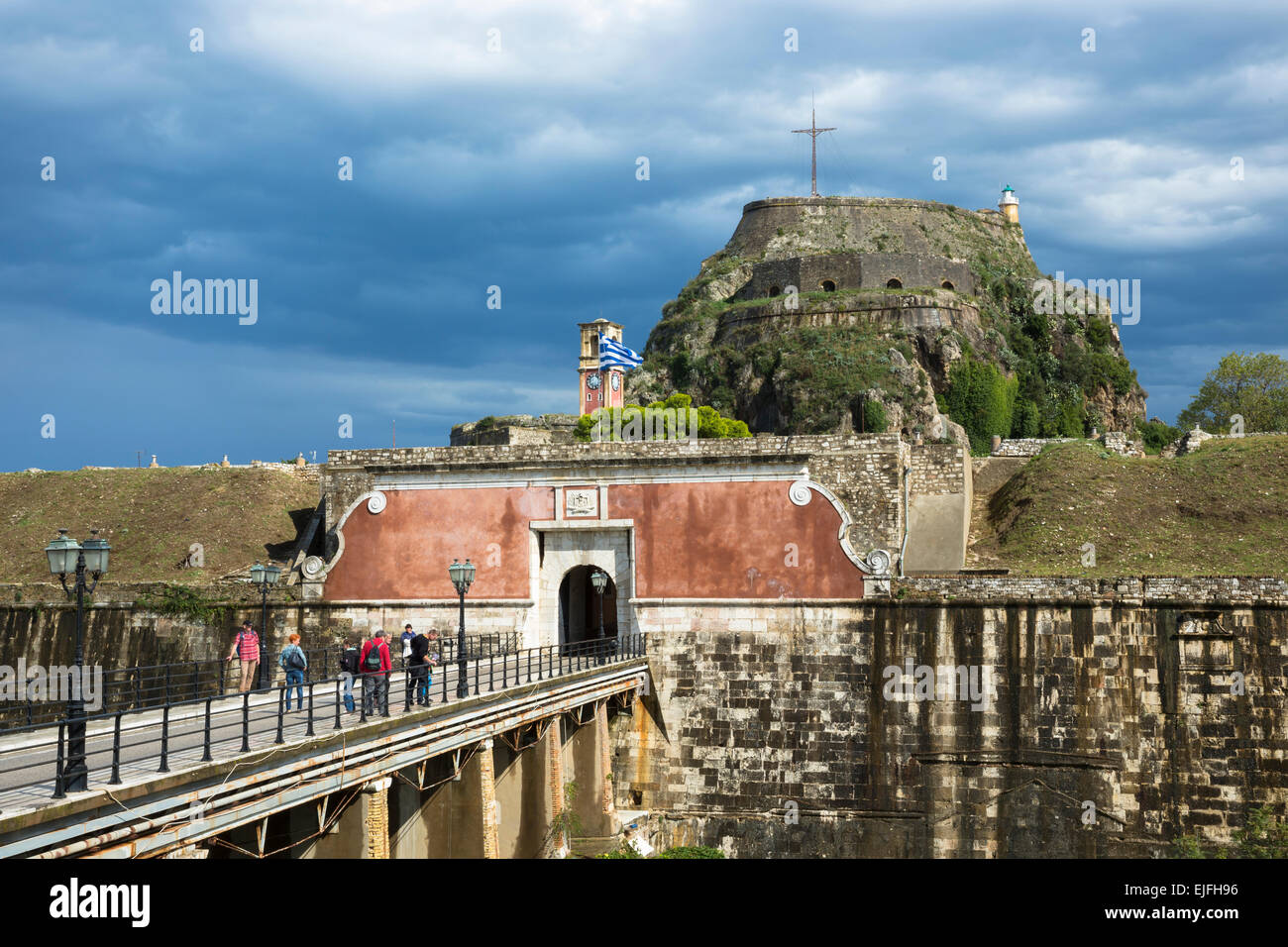 Le Vieux Fort, le Paleo Frourio, à Kerkyra, Corfou, îles Ioniennes, Grèce Banque D'Images