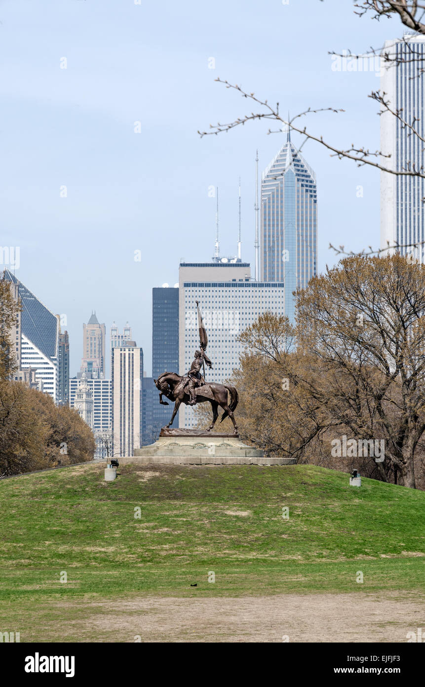 Voir des bâtiments sur le centre-ville de Chicago Banque D'Images