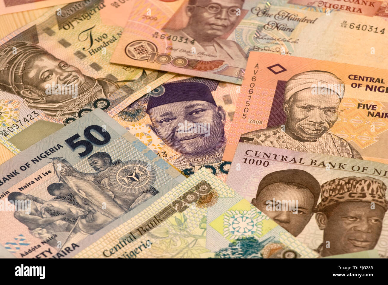 Le naira est la monnaie du Nigéria. Banque D'Images