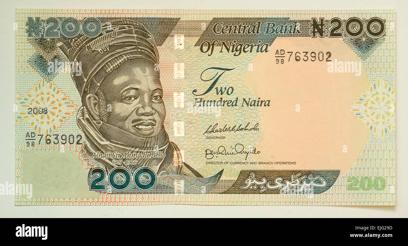 Le naira est la monnaie du Nigéria. Banque D'Images