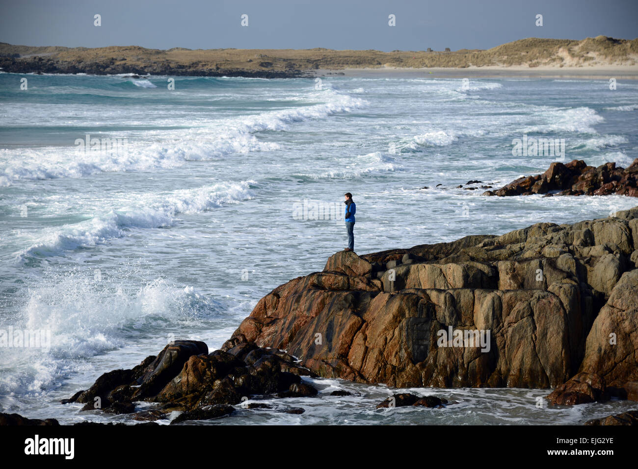 Le Labyrinthe Beach sur la côte ouest de l'île écossaise de Tyree. Banque D'Images