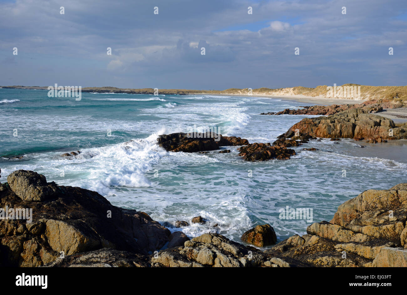 Le Labyrinthe Beach sur la côte ouest de l'île écossaise de Tyree. Banque D'Images