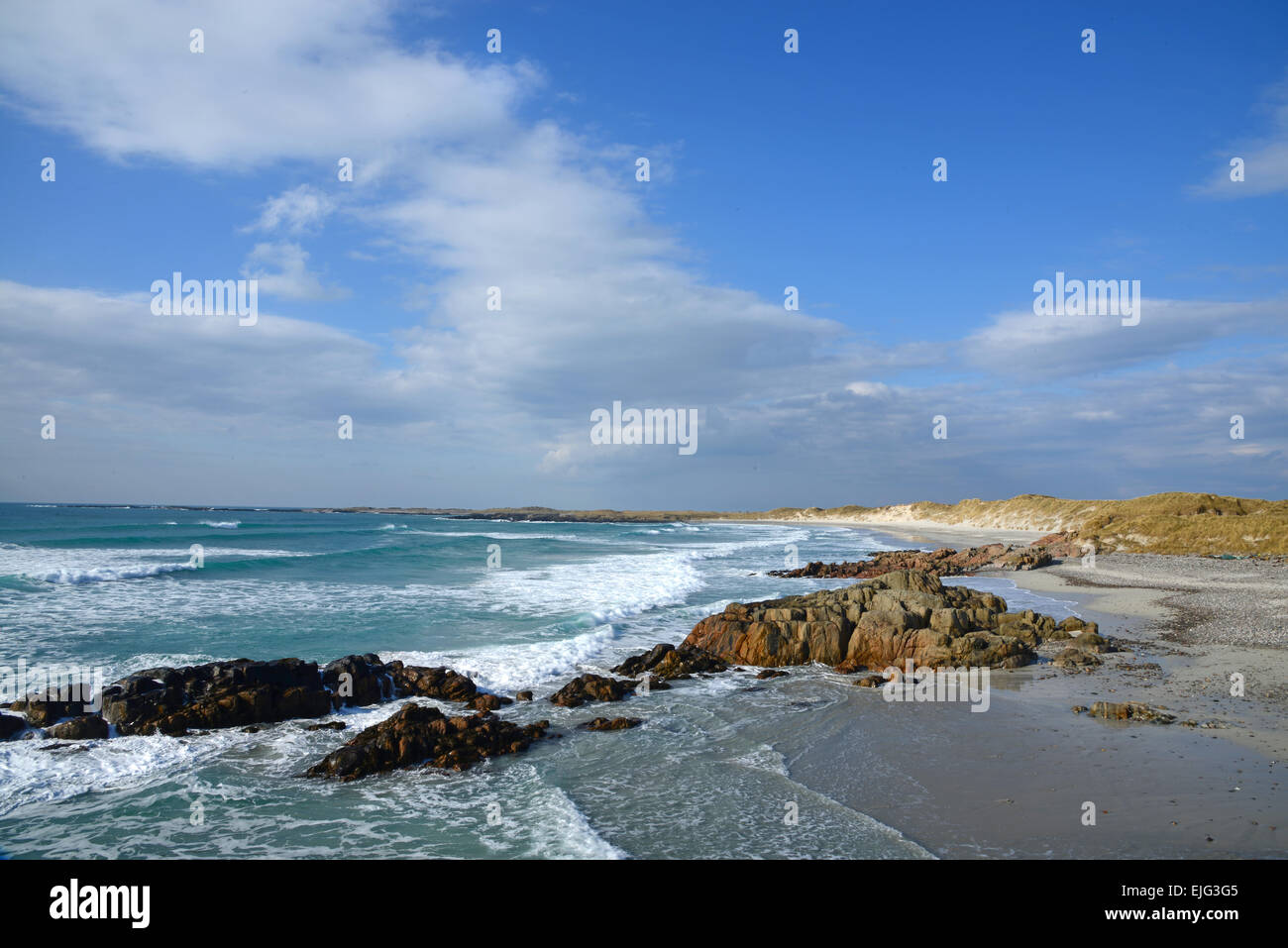 Le Labyrinthe Beach sur la côte ouest de l'île écossaise de Tyree. Banque D'Images