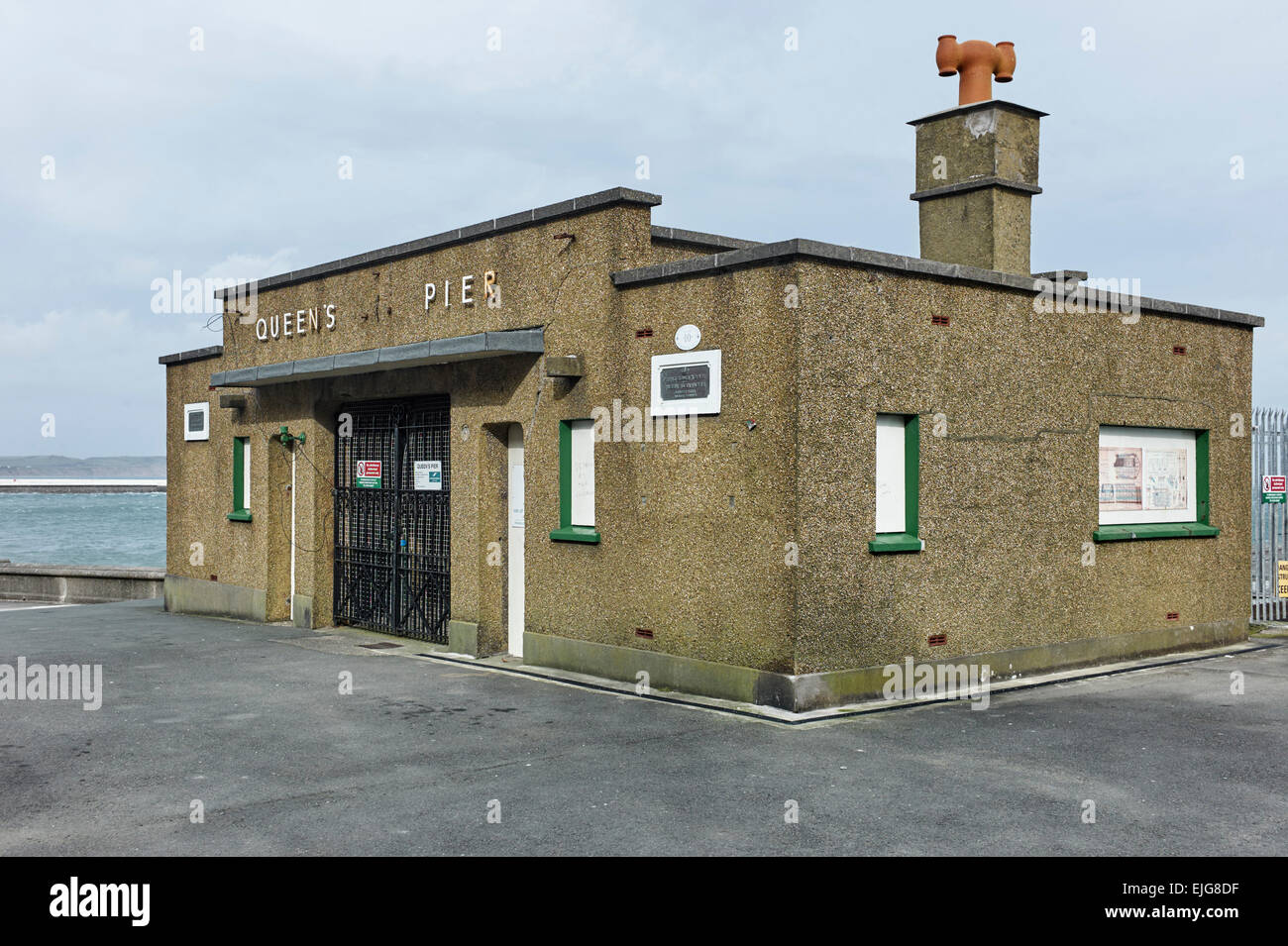 La Queen's Pier bâtiment d'accès, Ramsey, Ile de Man Banque D'Images