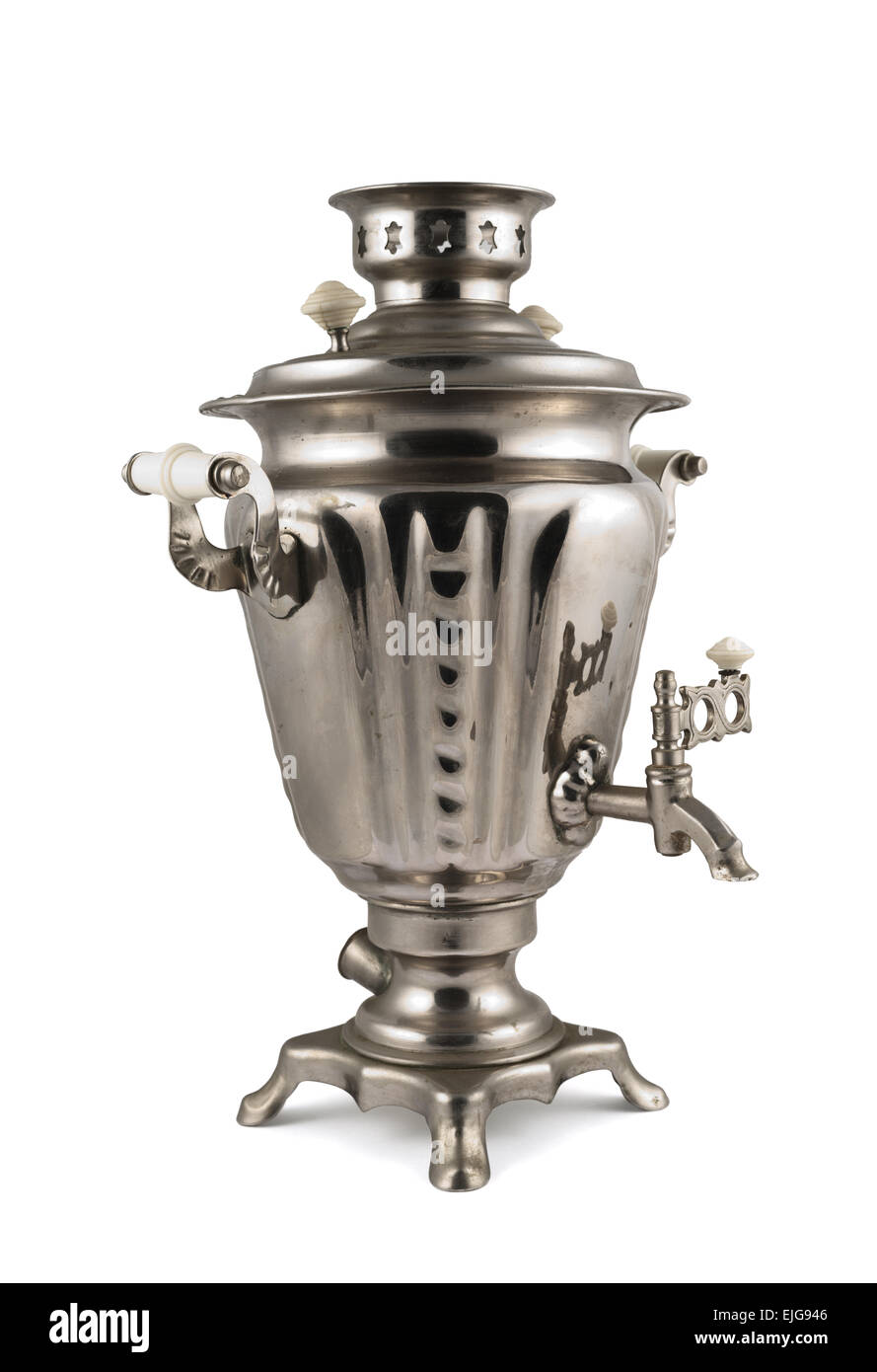 Samovar Russe ancien chauffe-eau Banque D'Images