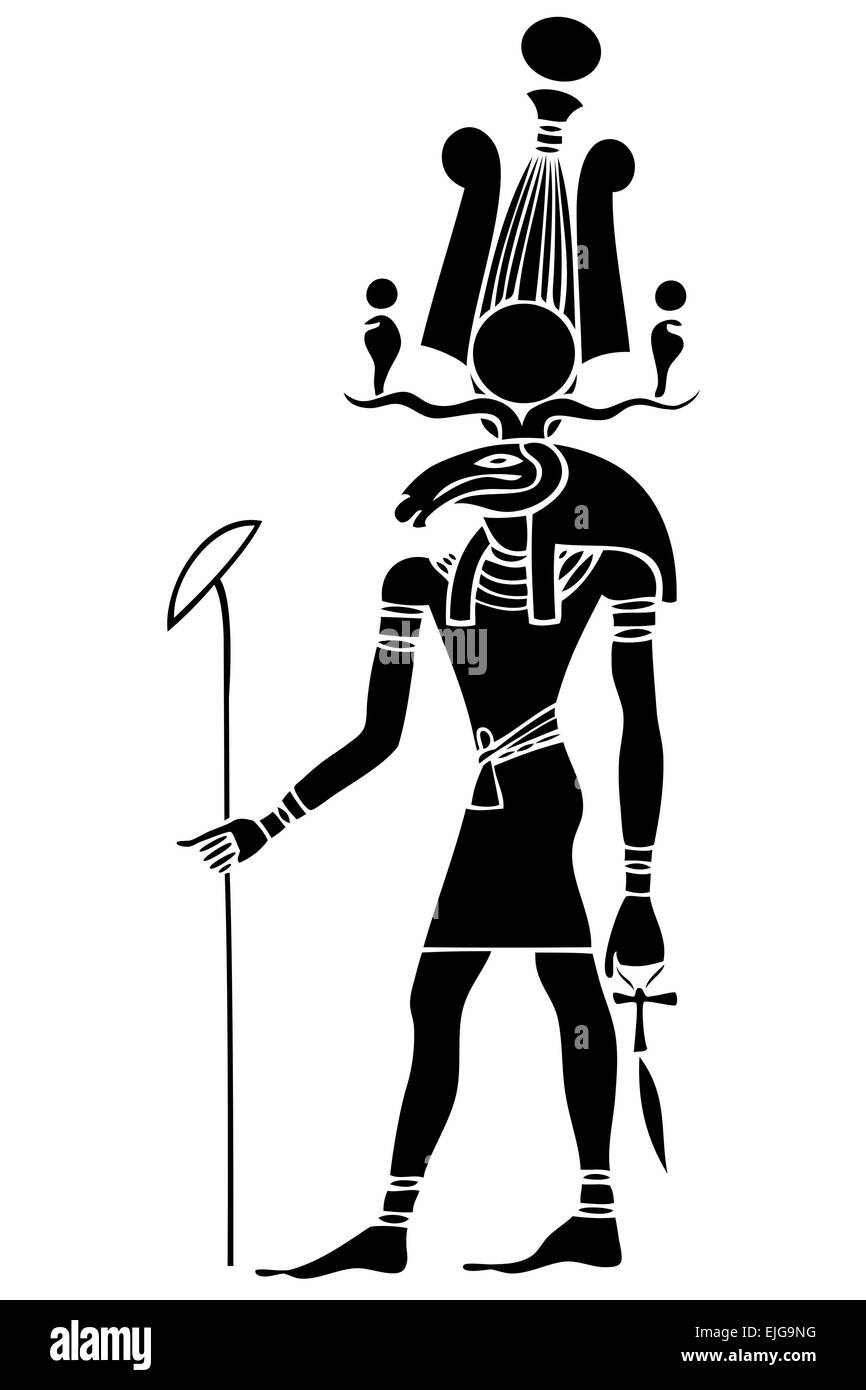 Image de l'Khensu - Dieu de l'Egypte ancienne. Khensu est un ancien dieu égyptien dont le rôle principal était associé à la lune. Illustration de Vecteur