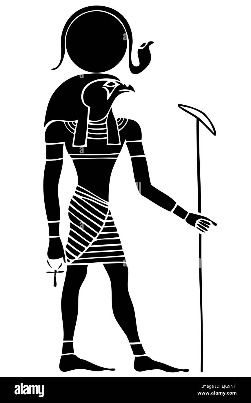 Ra - Dieu du Soleil - Dieu de l'Egypte ancienne Illustration de Vecteur