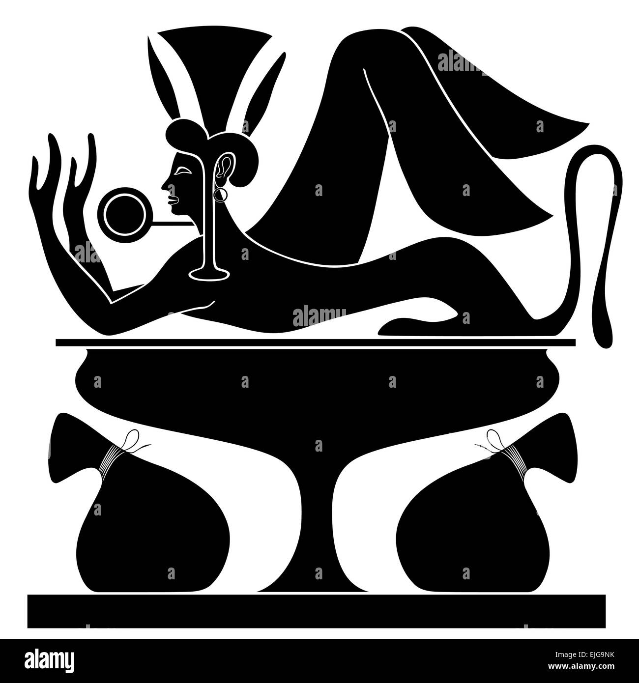 Trésorier - illustrations des créatures mythiques de l'Égypte ancienne Illustration de Vecteur