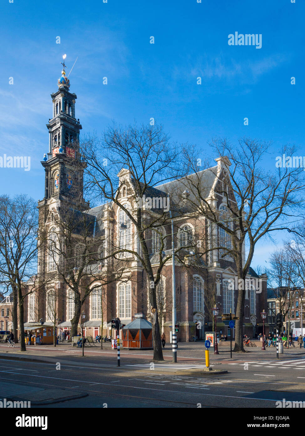 Westerkerk ('Église occidentale') (1620-1631), une église protestante des Pays-Bas, Amsterdam, Hollande. Banque D'Images