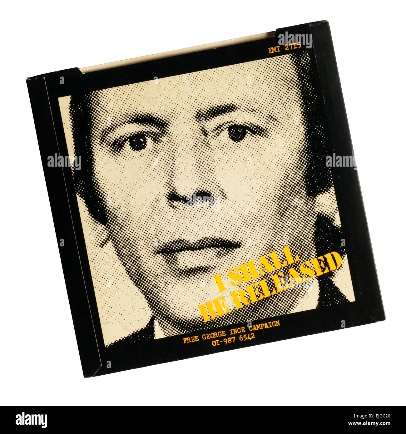 2-4-6-8 la plus proche était un seul par Tom Robinson Band. La photographie montre la marche arrière du manchon soutenir "Gratuitement George Ince campagne'. Banque D'Images