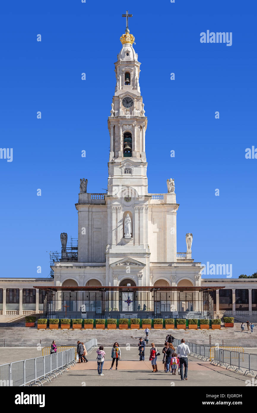 Sanctuaire de Fatima, au Portugal. Basilica de Nossa Senhora do Rosario dans le sanctuaire de Fatima. Banque D'Images