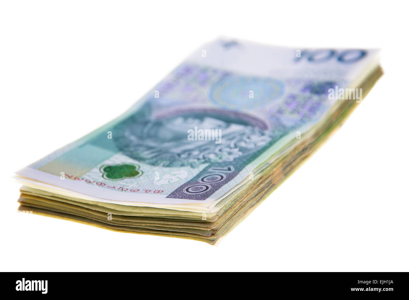 Billets polonais empilés Banque D'Images