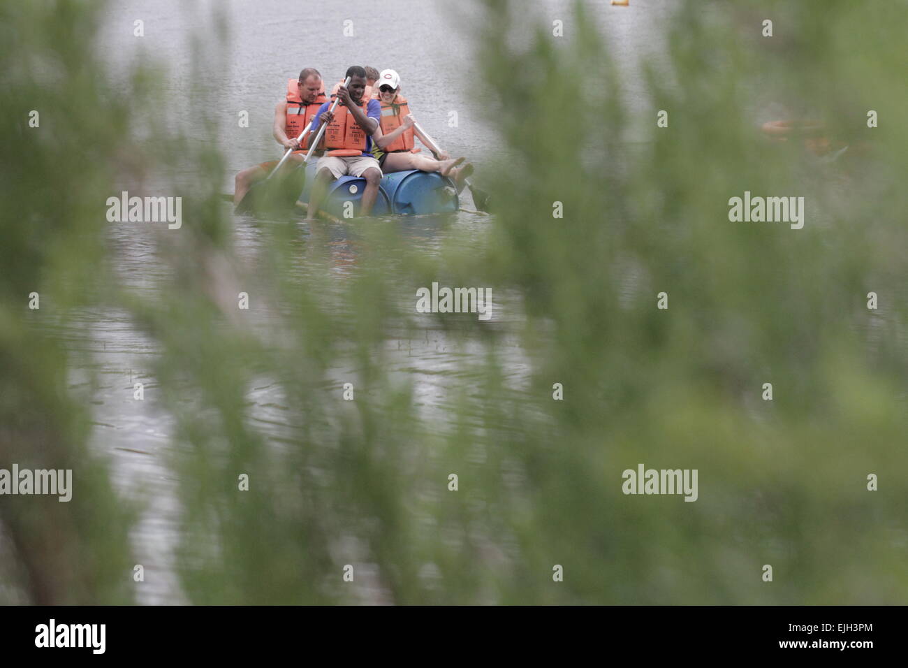 Retour à l'événement team building-2-Basics Aventure Camping, Afrique du Sud Banque D'Images