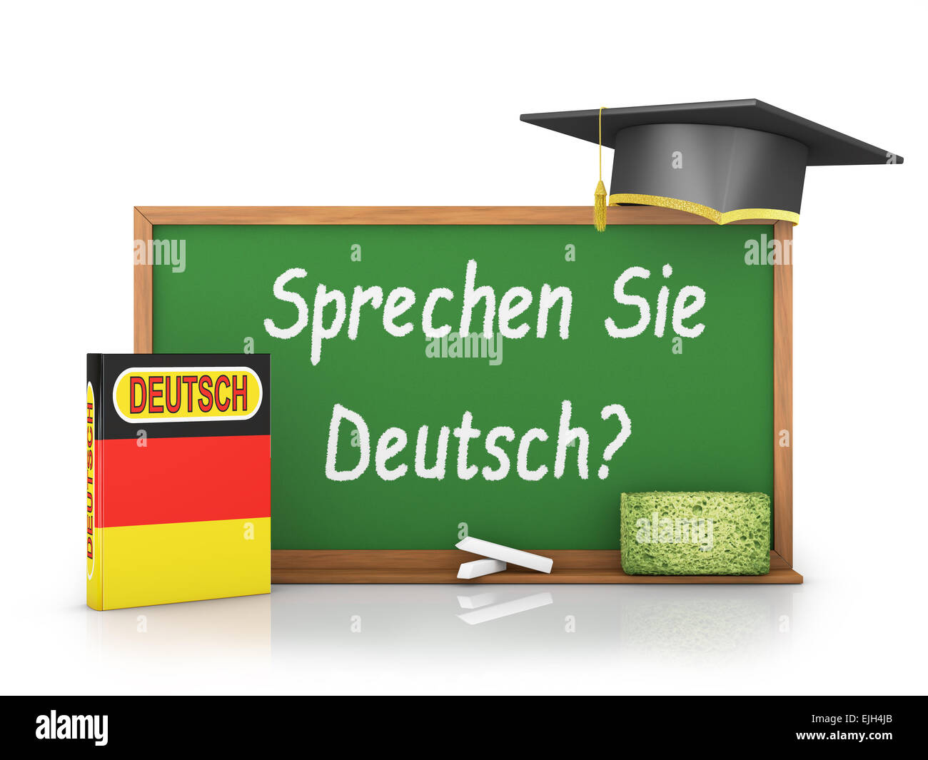 Livre allemand avec un drapeau et un tableau sur lequel est écrit - parlez-vous allemand ? Banque D'Images