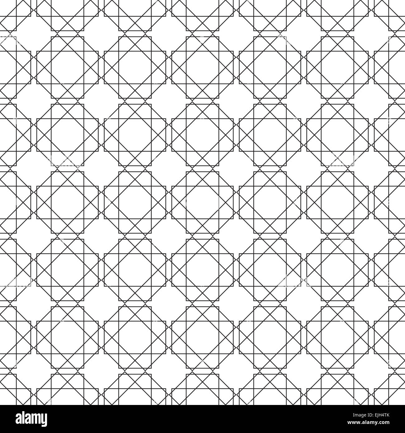 Des formes géométriques symétriques vecteur noir et blanc Toile textile. Peut être utilisé comme nappe en tissu, motif. Banque D'Images