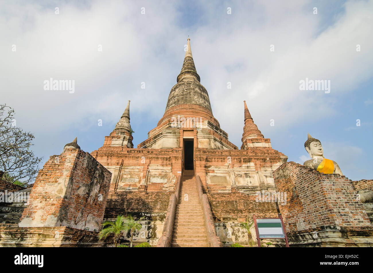 Wat Yai Chaimongkol dans Ayutthaya historical park, Ayutthaya, Thaïlande Banque D'Images