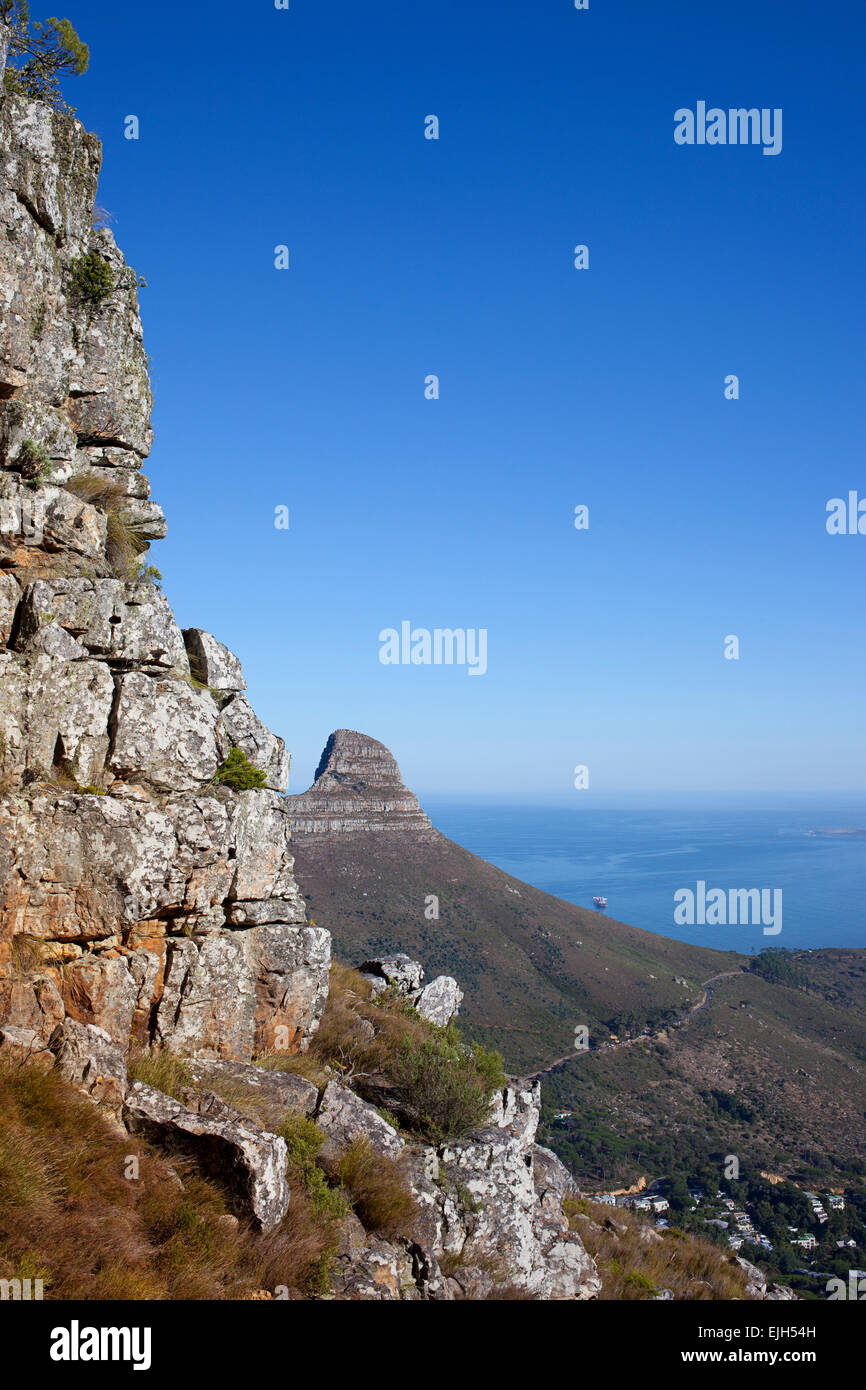 Mountain Lions Head, vu de la Montagne de la table Banque D'Images